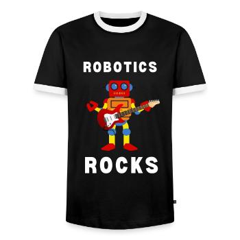 Robotics Robots Droid Builder And Robotics - Männer Kontrast-T-Shirt - Schwarz/Weiß - Vorne - AI Model Female 172 light (172cm) & AI Model Male 178 light (178cm)