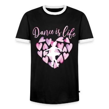 Cadeau de danseuse de ballet ballerine danseuse de ballet - T-shirt contrasté Homme - noir/blanc - Devant - AI Model Female 172 light (172cm) & AI Model Male 178 light (178cm)