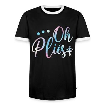 Danseuse de ballet ballerine danseuse de ballet - T-shirt contrasté Homme - noir/blanc - Devant - AI Model Female 172 light (172cm) & AI Model Male 178 light (178cm)