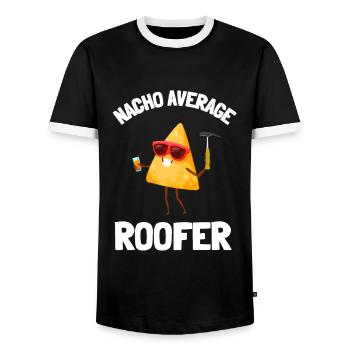 Roofer Roofing Contractor Construction Worker - Männer Kontrast-T-Shirt - Schwarz/Weiß - Vorne - AI Model Female 172 light (172cm) & AI Model Male 178 light (178cm)