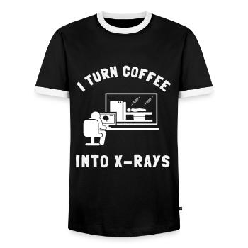 Radiologie Technologue En radiologie Technologue en radiologie Rad - T-shirt contrasté Homme - noir/blanc - Devant - AI Model Female 172 light (172cm) & AI Model Male 178 light (178cm)