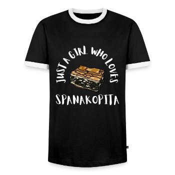 Spanakopita Cuisine grecque Grèce Grec - T-shirt contrasté Homme - noir/blanc - Devant - AI Model Female 172 light (172cm) & AI Model Male 178 light (178cm)