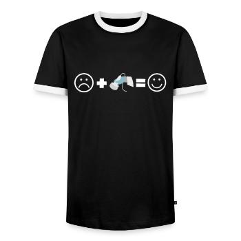 Échographiste Échographie Échographie Échographie - T-shirt contrasté Homme - noir/blanc - Devant - AI Model Female 172 light (172cm) & AI Model Male 178 light (178cm)