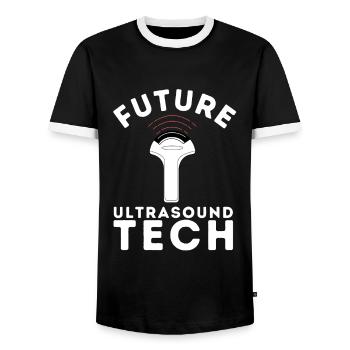 Échographiste Échographie Échographie Échographie - T-shirt contrasté Homme - noir/blanc - Devant - AI Model Female 172 light (172cm) & AI Model Male 178 light (178cm)