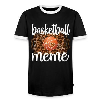 Meme Grandma Of Basketball Player Basketball Meme - Men's Ringer Shirt - black/white - Front - AI Model Female 172 light (172cm) & AI Model Male 178 light (178cm)