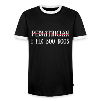 Pediatric Pediatrician Pediatrics Nurse Toddle - Men's Ringer Shirt - black/white - Front - AI Model Female 172 light (172cm) & AI Model Male 178 light (178cm)