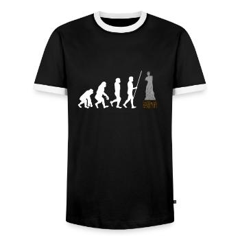 Research Historian Museum Curator And Archivist - Men's Ringer Shirt - black/white - Front - AI Model Female 172 light (172cm) & AI Model Male 178 light (178cm)