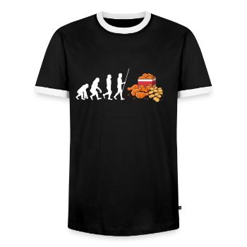 Chicken Wings Fried Chicken And Chicken Nuggets - Männer Kontrast-T-Shirt - Schwarz/Weiß - Vorne - AI Model Female 172 light (172cm) & AI Model Male 178 light (178cm)