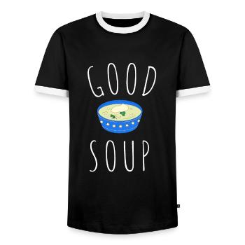 Canned Soup Liquid Food Cook Restaurant Food Lover - Männer Kontrast-T-Shirt - Schwarz/Weiß - Vorne - AI Model Female 172 light (172cm) & AI Model Male 178 light (178cm)