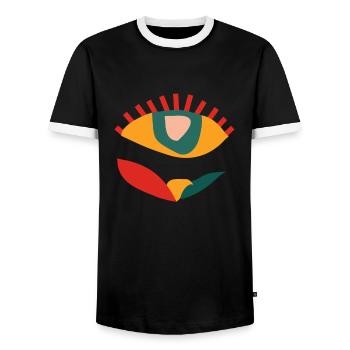 Ophthalmologist Optometrist Optometry And Optician - Men's Ringer Shirt - black/white - Front - AI Model Female 172 light (172cm) & AI Model Male 178 light (178cm)