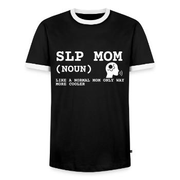 Speech Language Pathologist Speech Therapy SLP - Männer Kontrast-T-Shirt - Schwarz/Weiß - Vorne - AI Model Female 172 light (172cm) & AI Model Male 178 light (178cm)
