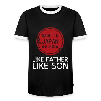 Like Father Like Son Heritage Origin Father's Day - Men's Ringer Shirt - black/white - Front - AI Model Female 172 light (172cm) & AI Model Male 178 light (178cm)