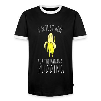 Banana Pudding Banana Bread Fruit Dessert Cooking - Men's Ringer Shirt - black/white - Front - AI Model Female 172 light (172cm) & AI Model Male 178 light (178cm)
