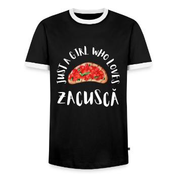 Zacusca Mamaliga Romanian Moldovian Romanian Food - Männer Kontrast-T-Shirt - Schwarz/Weiß - Vorne - AI Model Female 172 light (172cm) & AI Model Male 178 light (178cm)