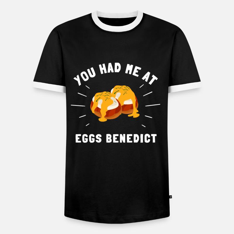Eggs Benedicts Omelete Breakfast Brunch - Männer Kontrast-T-Shirt - Schwarz/Weiß