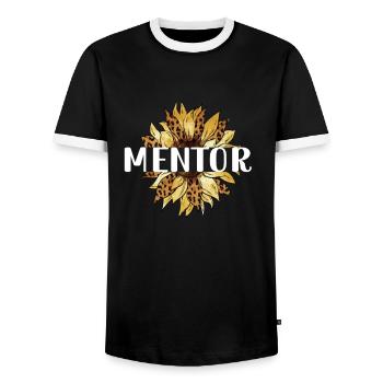 Persönlicher Mentor Geschenk Mentor Wertschätzung - Männer Kontrast-T-Shirt - Schwarz/Weiß - Vorne - AI Model Female 172 light (172cm) & AI Model Male 178 light (178cm)