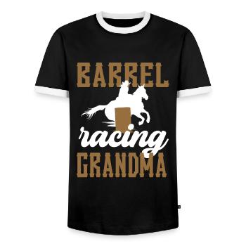 Barrel Racing Grand-mère Cadeau Barrel Racing Grand-mère - T-shirt contrasté Homme - noir/blanc - Devant - AI Model Female 172 light (172cm) & AI Model Male 178 light (178cm)