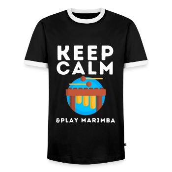 Vibraphone Mom Marimba Ninja And Mallet - Männer Kontrast-T-Shirt - Schwarz/Weiß - Vorne - AI Model Female 172 light (172cm) & AI Model Male 178 light (178cm)