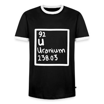 Uranium Fission Nuclear Engineering Theme - Männer Kontrast-T-Shirt - Schwarz/Weiß - Vorne - AI Model Female 172 light (172cm) & AI Model Male 178 light (178cm)