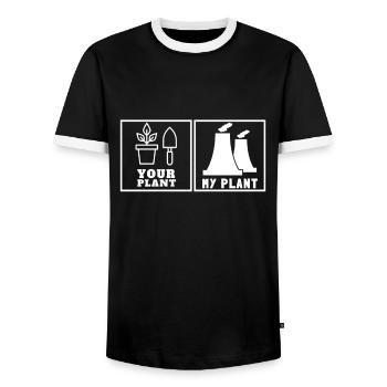 Uranium Fission Nuclear Engineering Theme - Männer Kontrast-T-Shirt - Schwarz/Weiß - Vorne - AI Model Female 172 light (172cm) & AI Model Male 178 light (178cm)
