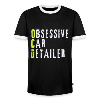 Mobile Car Polisher Waxer Interior Car Detailer - Men's Ringer Shirt - black/white - Front - AI Model Female 172 light (172cm) & AI Model Male 178 light (178cm)