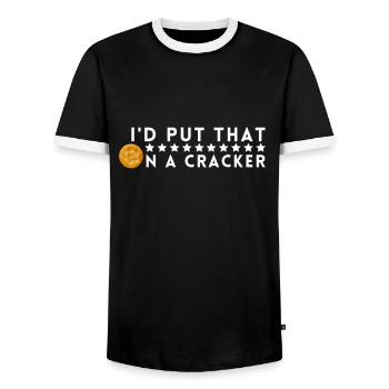 Craquelin de crabe au romarin et pain plat Craquelin salé - T-shirt contrasté Homme - noir/blanc - Devant - AI Model Female 172 light (172cm) & AI Model Male 178 light (178cm)