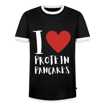 Syrup For Pancakes Flipping Flapjack Breakfast - Men's Ringer Shirt - black/white - Front - AI Model Female 172 light (172cm) & AI Model Male 178 light (178cm)