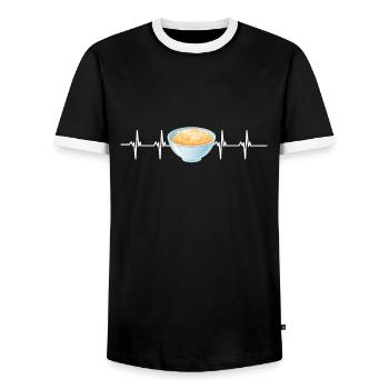 Cereal Grits Kasha Upma Rice And Morning Cornmeal - Men's Ringer Shirt - black/white - Front - AI Model Female 172 light (172cm) & AI Model Male 178 light (178cm)