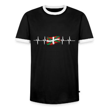 Euskal Presoak Euskal Herria Basque Country - Men's Ringer Shirt - black/white - Front - AI Model Female 172 light (172cm) & AI Model Male 178 light (178cm)