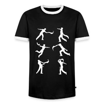 Euskal Presoak Euskal Herria Basque Country - Men's Ringer Shirt - black/white - Front - AI Model Female 172 light (172cm) & AI Model Male 178 light (178cm)