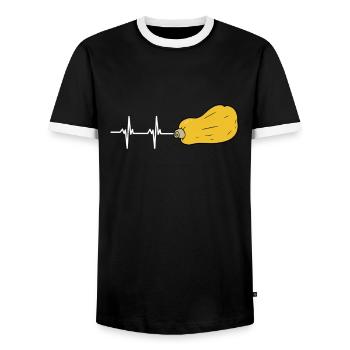 Fresh Farmers Market, Organic Butternut Squash My - Männer Kontrast-T-Shirt - Schwarz/Weiß - Vorne - AI Model Female 172 light (172cm) & AI Model Male 178 light (178cm)