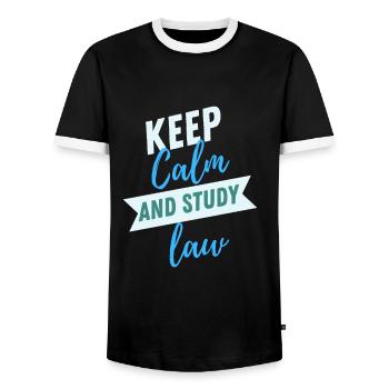 Lawyer Student Graduate, Juris Doctorate - Men's Ringer Shirt - black/white - Front - AI Model Female 172 light (172cm) & AI Model Male 178 light (178cm)