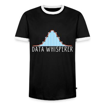 Normal Distribution Statistician Data Scientist - Männer Kontrast-T-Shirt - Schwarz/Weiß - Vorne - AI Model Female 172 light (172cm) & AI Model Male 178 light (178cm)