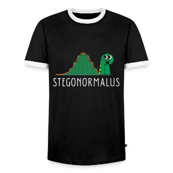 Normal Distribution Statistician Data Scientist - Männer Kontrast-T-Shirt - Schwarz/Weiß - Vorne - AI Model Female 172 light (172cm) & AI Model Male 178 light (178cm)