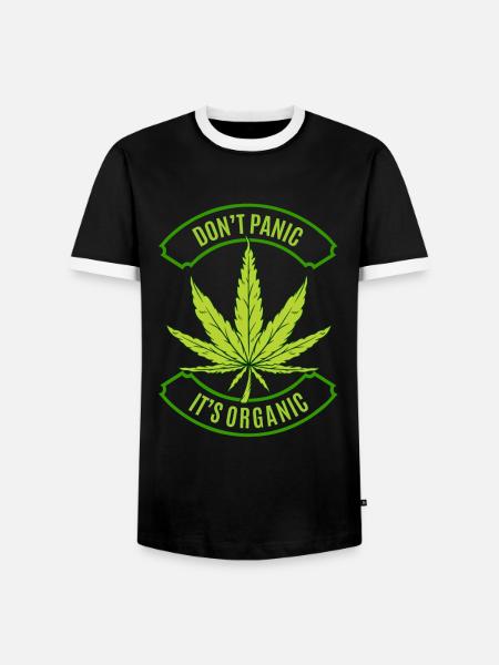 cannabis - Men's Ringer Shirt - black/white