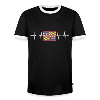 Escargot Bourgogne France - Men's Ringer Shirt - black/white - Front - AI Model Female 172 light (172cm) & AI Model Male 178 light (178cm)