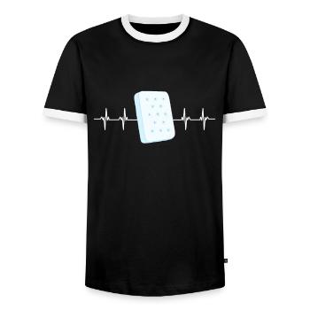 Best Salesman Bed Mattress Doctor - Men's Ringer Shirt - black/white - Front - AI Model Female 172 light (172cm) & AI Model Male 178 light (178cm)