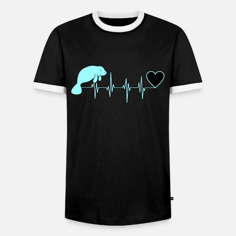 Manatee - Men's Ringer Shirt - black/white