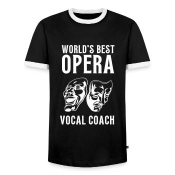 Tenor Singer Choir Vocalist Theatre Student, Opera - Men's Ringer Shirt - black/white - Front - AI Model Female 172 light (172cm) & AI Model Male 178 light (178cm)