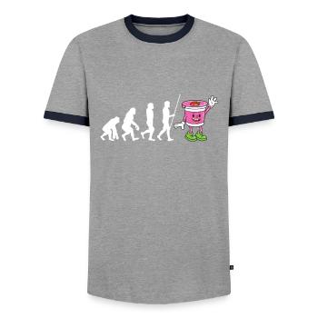 Probiotiques Produits laitiers, Yogourt glacé - T-shirt contrasté Homme - gris/marine  - Devant - AI Model Female 172 light (172cm) & AI Model Male 178 light (178cm)