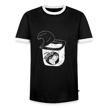 Probiotics Dairy Products, Frozen Yogurt - Men's Ringer Shirt - black/white - Front - AI Model Female 172 light (172cm) & AI Model Male 178 light (178cm)