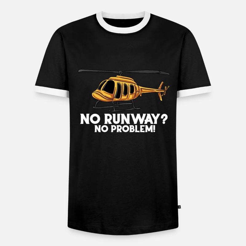 Keine Startbahn, kein Problem - Männer Kontrast-T-Shirt - Schwarz/Weiß