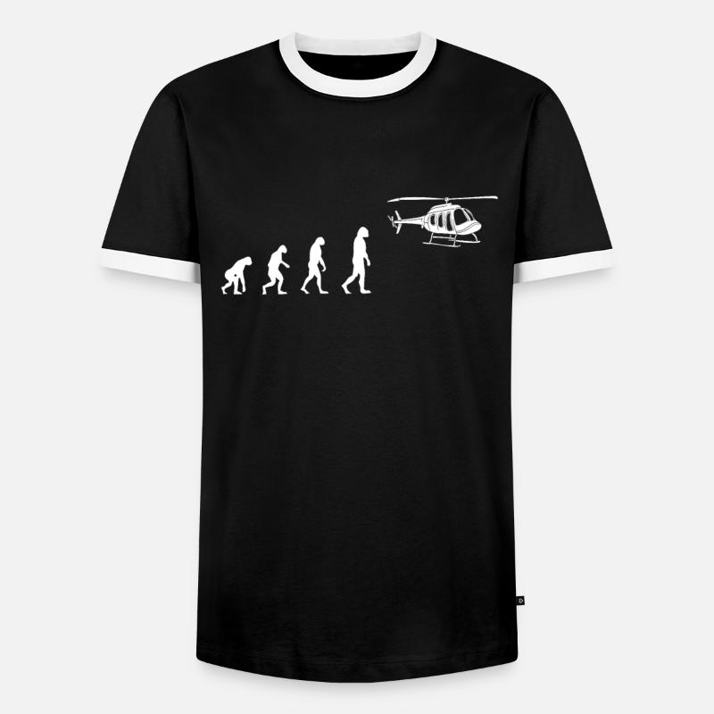 Hélicoptère Evolution - T-shirt contrasté Homme - noir/blanc