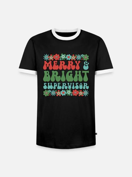 Supervisor Christmas Supervisory Management Xmas - Men's Ringer Shirt - black/white