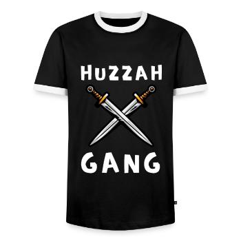 Huzzah Renaissance Festival Ren Faire Knight - T-shirt contrasté Homme - noir/blanc - Devant - AI Model Female 172 light (172cm) & AI Model Male 178 light (178cm)