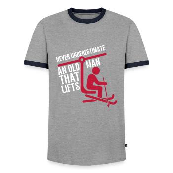 Soulevez-vous même Bro Ski - T-shirt contrasté Homme - gris/marine  - Devant - AI Model Female 172 light (172cm) & AI Model Male 178 light (178cm)
