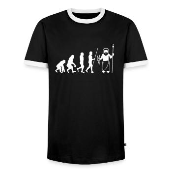 Greek Mythology Gods Ancient Greece - Men's Ringer Shirt - black/white - Front - AI Model Female 172 light (172cm) & AI Model Male 178 light (178cm)