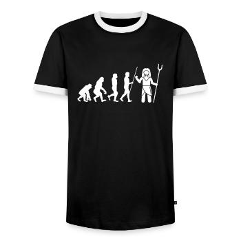 Greek Mythology Gods Ancient Greece - Men's Ringer Shirt - black/white - Front - AI Model Female 172 light (172cm) & AI Model Male 178 light (178cm)