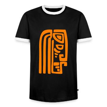 Maori Hei Tiki Tribal Tattoo Nouvelle-Zélande - T-shirt contrasté Homme - noir/blanc - Devant - AI Model Female 172 light (172cm) & AI Model Male 178 light (178cm)