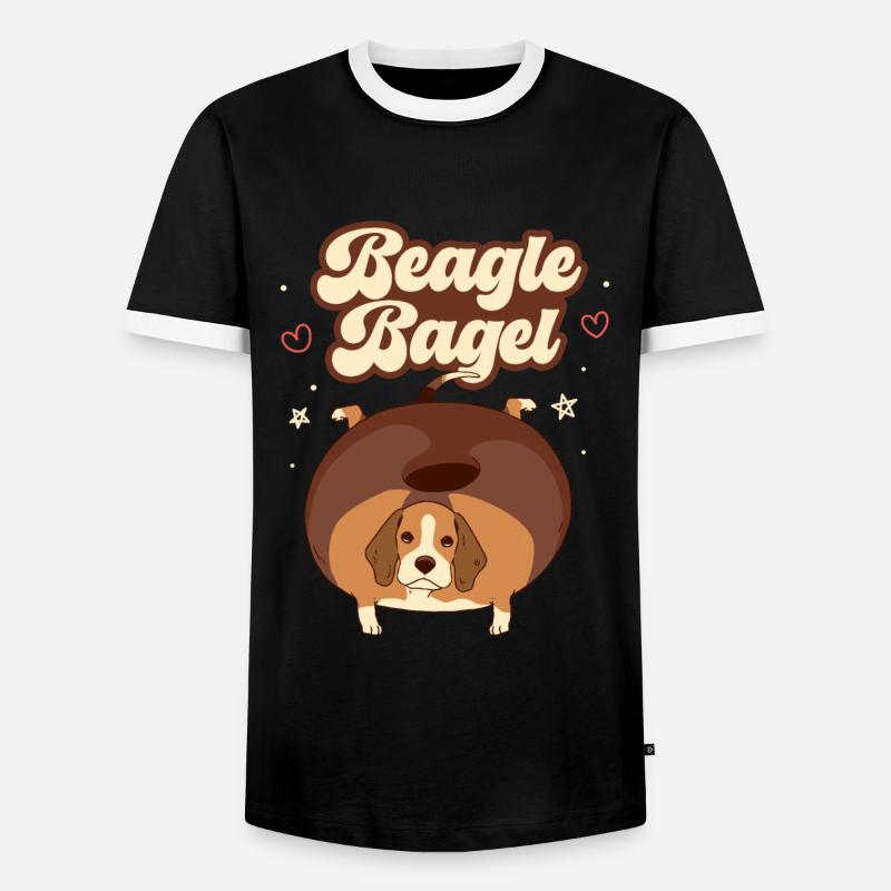 Beagle Bagel - Men's Ringer Shirt - black/white